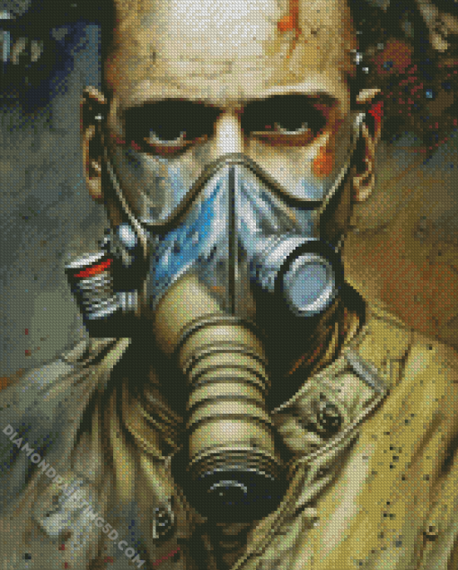 Gas Mask Man Diamond Painting