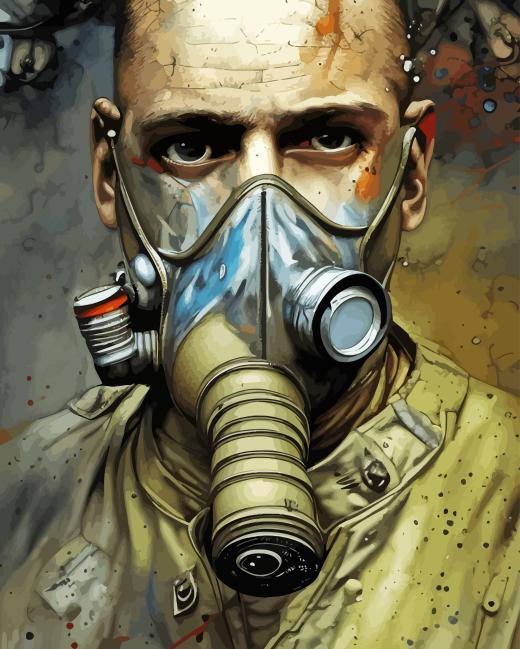 Gas Mask Man Diamond Painting