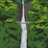 Illustration Multnomah Falls Diamond Painting