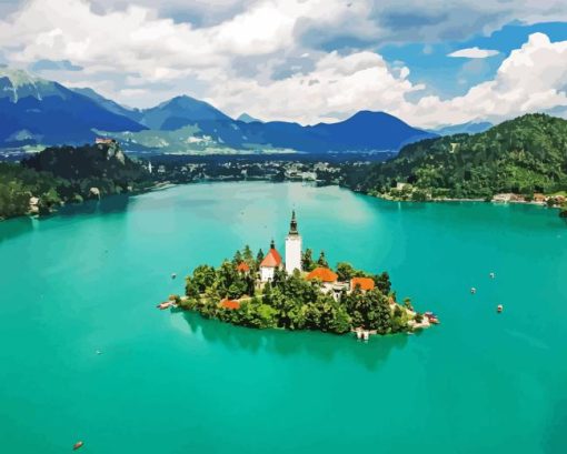 Lake Bled Diamond Painting