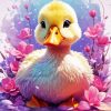 Little Duck And Flowers Diamond Painting