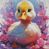 Little Duck And Flowers Diamond Painting