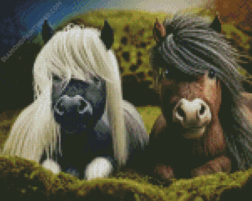 Little Shetland Ponies Diamond Painting