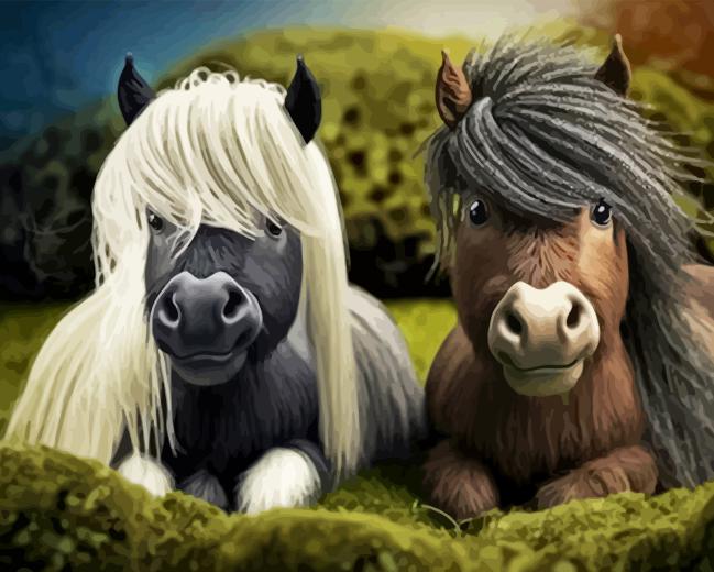 Little Shetland Ponies Diamond Painting