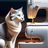 Sewing Machine With Cat Diamond Painting