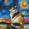 Starry Night Cat Diamond Painting