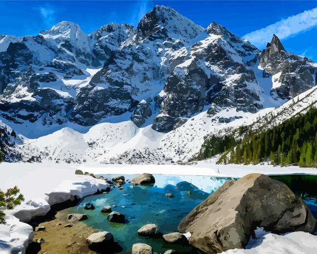 Winter Morskie Oko Diamond Painting