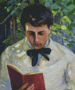 Young Man Reading Book Diamond Painting