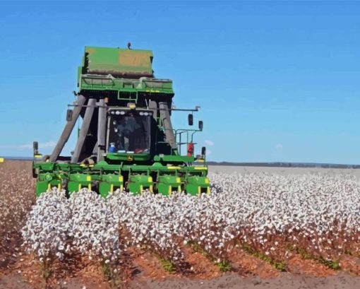 Cotton Harvester Diamond Painting