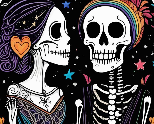 Day of the Dead Romance Diamond Painting