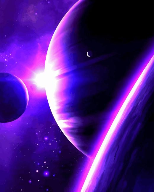 Purple Planet Diamond Painting