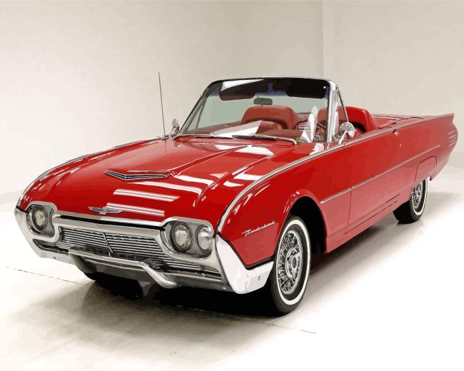 Red 1961 Thunderbird Diamond Painting