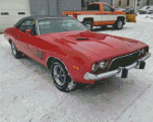 Red 1974 Challenger Diamond Painting