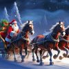 Santa Claus And Horses Diamond Painting