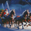 Santa Claus And Horses Diamond Painting