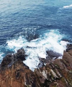 Waves Over Rock Diamond Painting