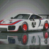 White Porsche Racing Diamond Painting