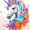 White Unicorn Head Diamond Painting