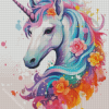 White Unicorn Head Diamond Painting