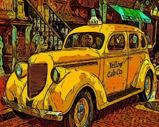 Yellow Cab Diamond Painting