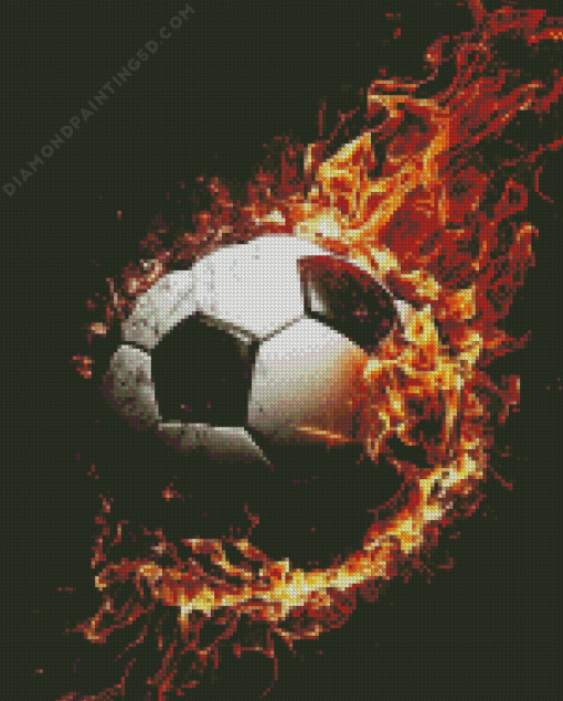 Football On Fire Diamond Painting