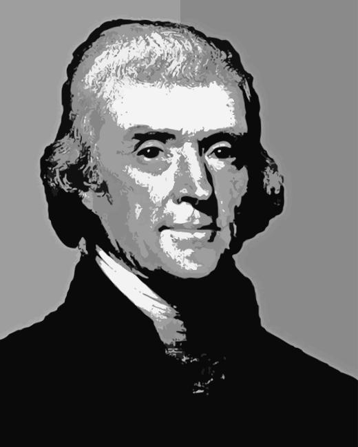 Black And White Thomas Jefferson Diamond Painting