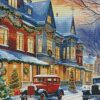 Vintage Christmas Evening Scenery Diamond Painting