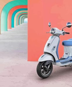 White Vespa Diamond Painting