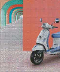 White Vespa Diamond Painting