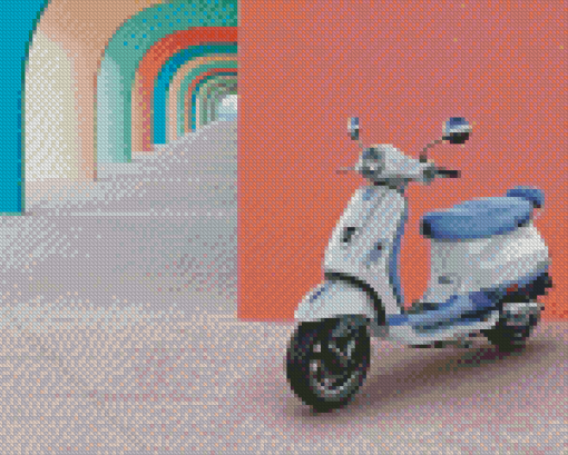 White Vespa Diamond Painting