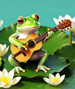 Frog Playing Guitar Diamond Painting