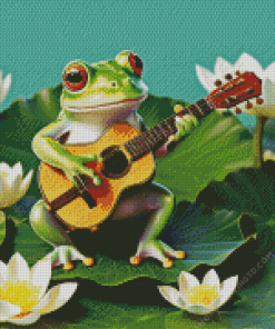 Frog Playing Guitar Diamond Painting